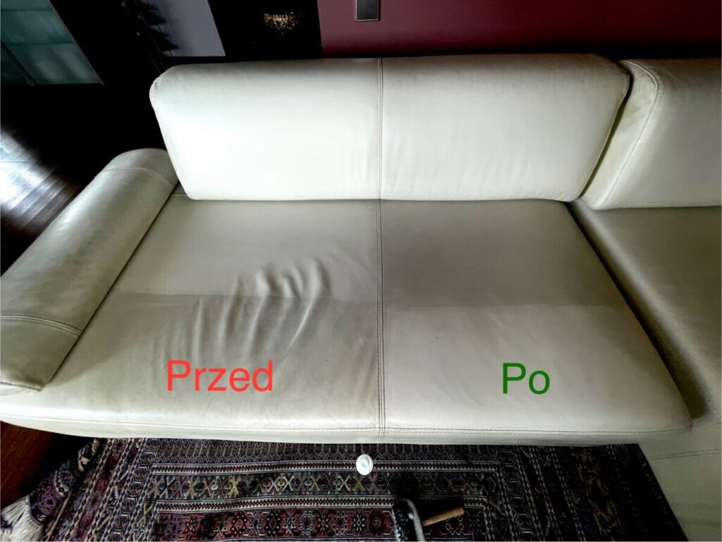 Czyszczenie narożnika / kanapy skórzanej w Łodzi
